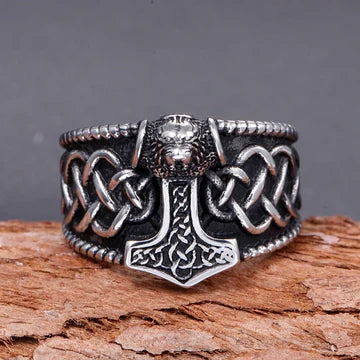 Mjölnir’s Forge Handcrafted Thor’s Hammer Celtic Ring
