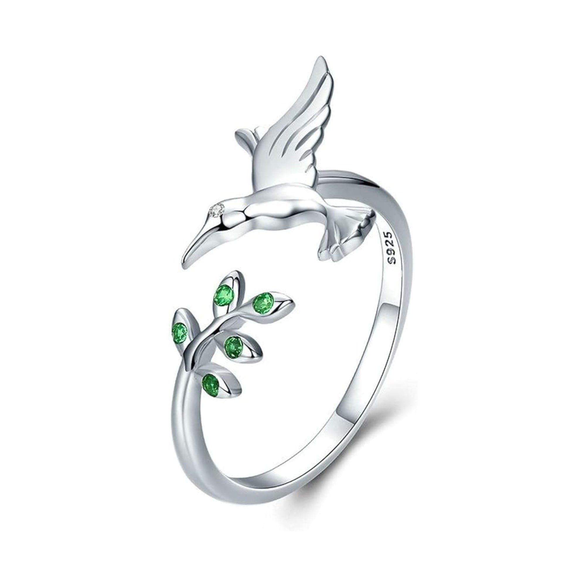 Sterling Silver Bird & Leaf Ring — A Lightness That Lands