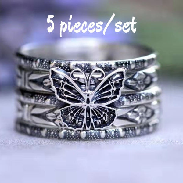 Butterfly Ring Set Ring Europe And America Retro Trend