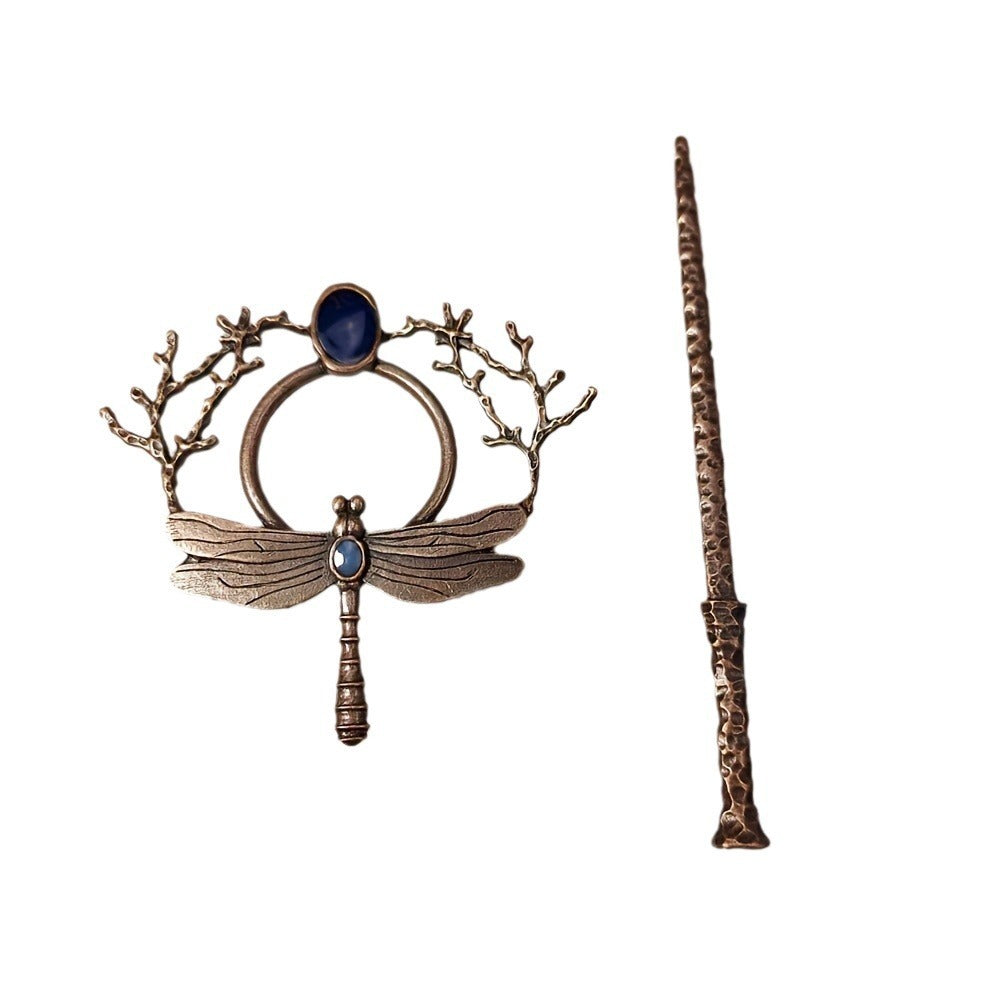 The Sylvan Seer Dragonfly & Branch Gem Hairpin