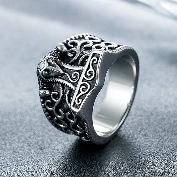 Mjölnir’s Forge Handcrafted Thor’s Hammer Celtic Ring