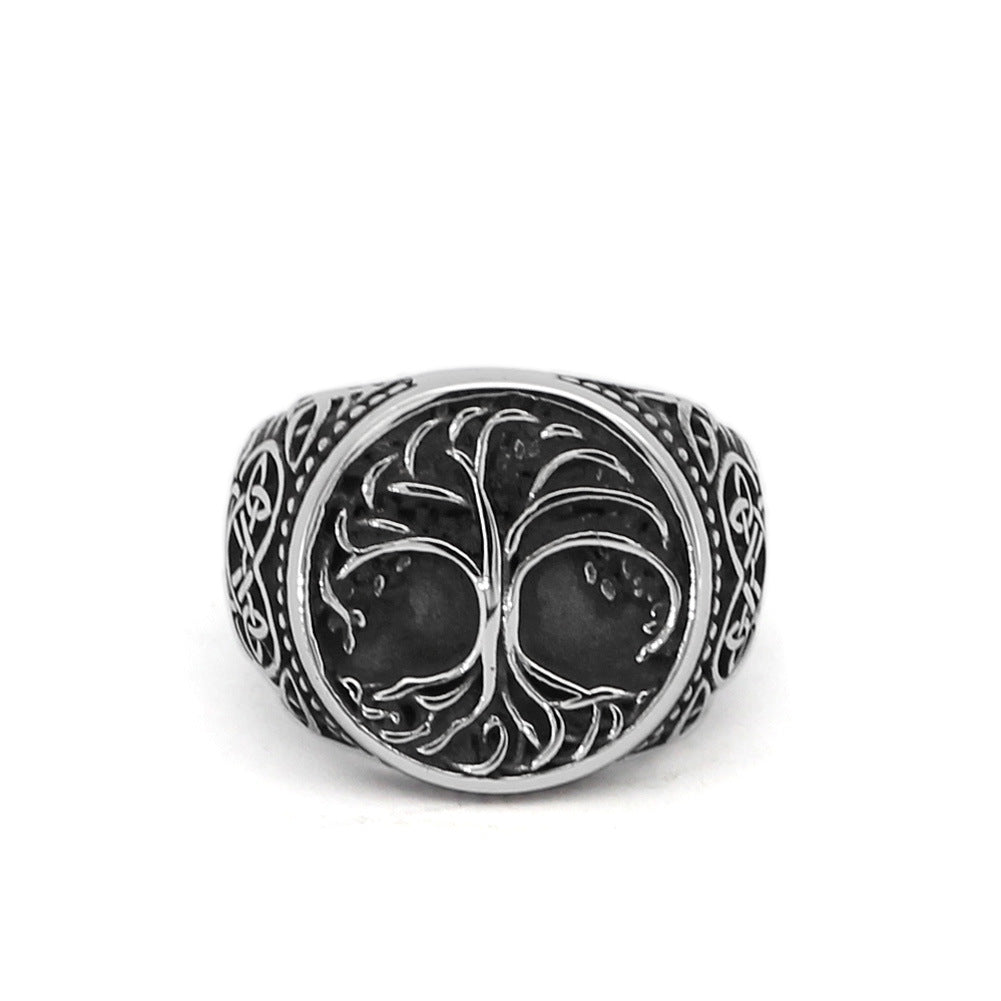 Viking Tree of Life Titanium Ring of Eternal Strength