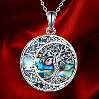 Cross-border New Arrival Crystal Tree Of Life Pendant Moon Tree Necklace