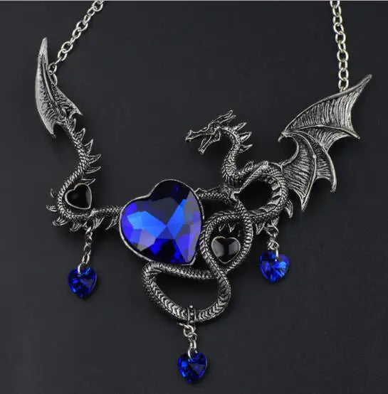 Necklace with Dragon Gemstone Design