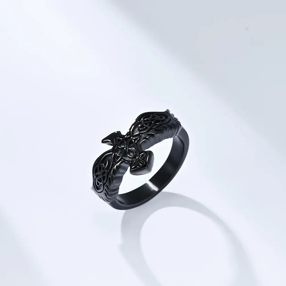 Nordic Wind Celtic Eagle Eternal Knot Titanium Steel Ring
