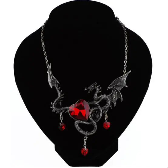 Necklace with Dragon Gemstone Design