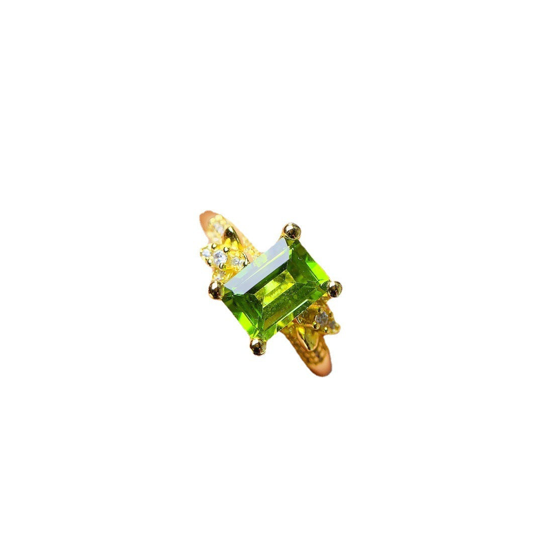 Natural Peridot Ring in 925 Sterling Silver — Sunlit Renewal