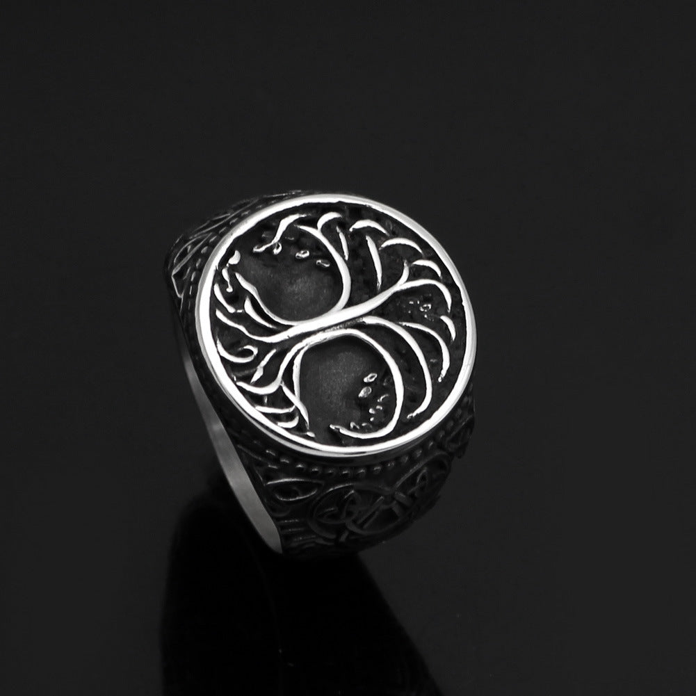 Viking Tree of Life Titanium Ring of Eternal Strength
