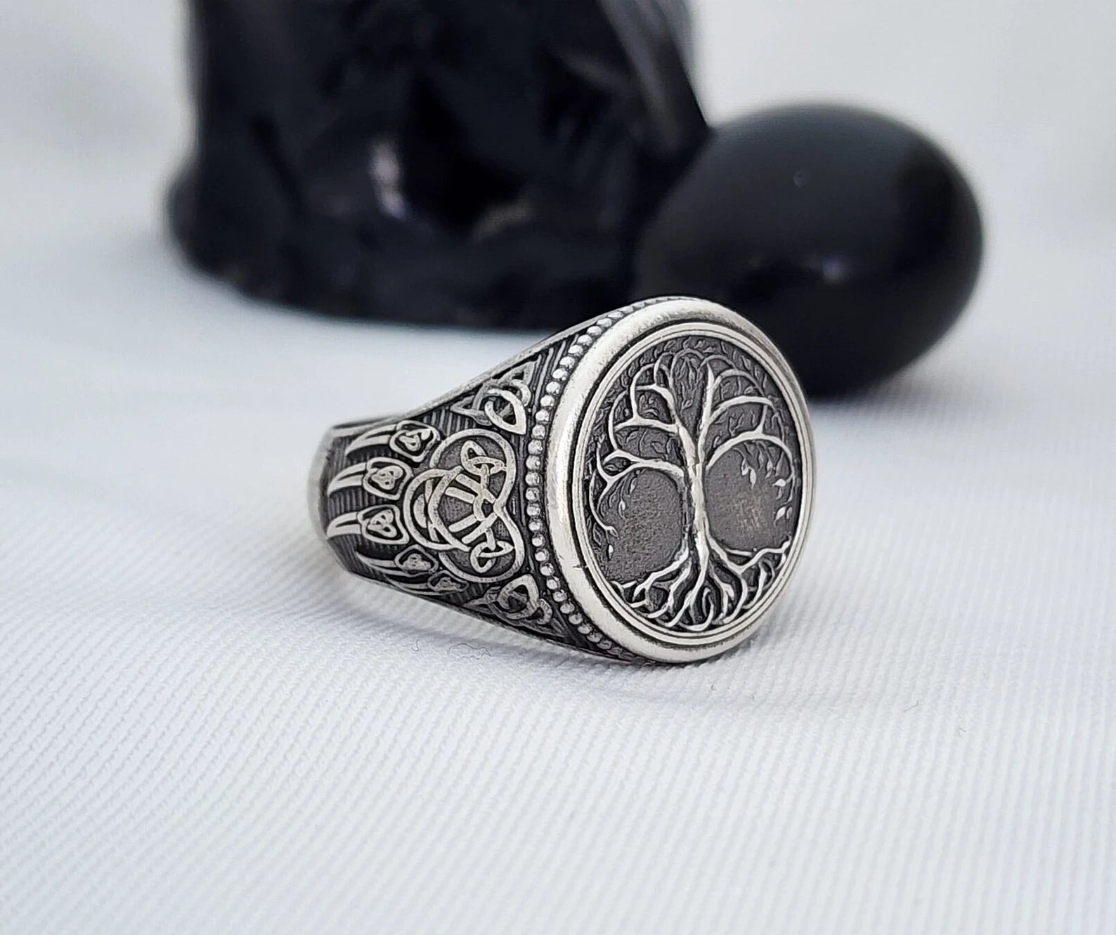 Viking Tree of Life Titanium Ring of Eternal Strength
