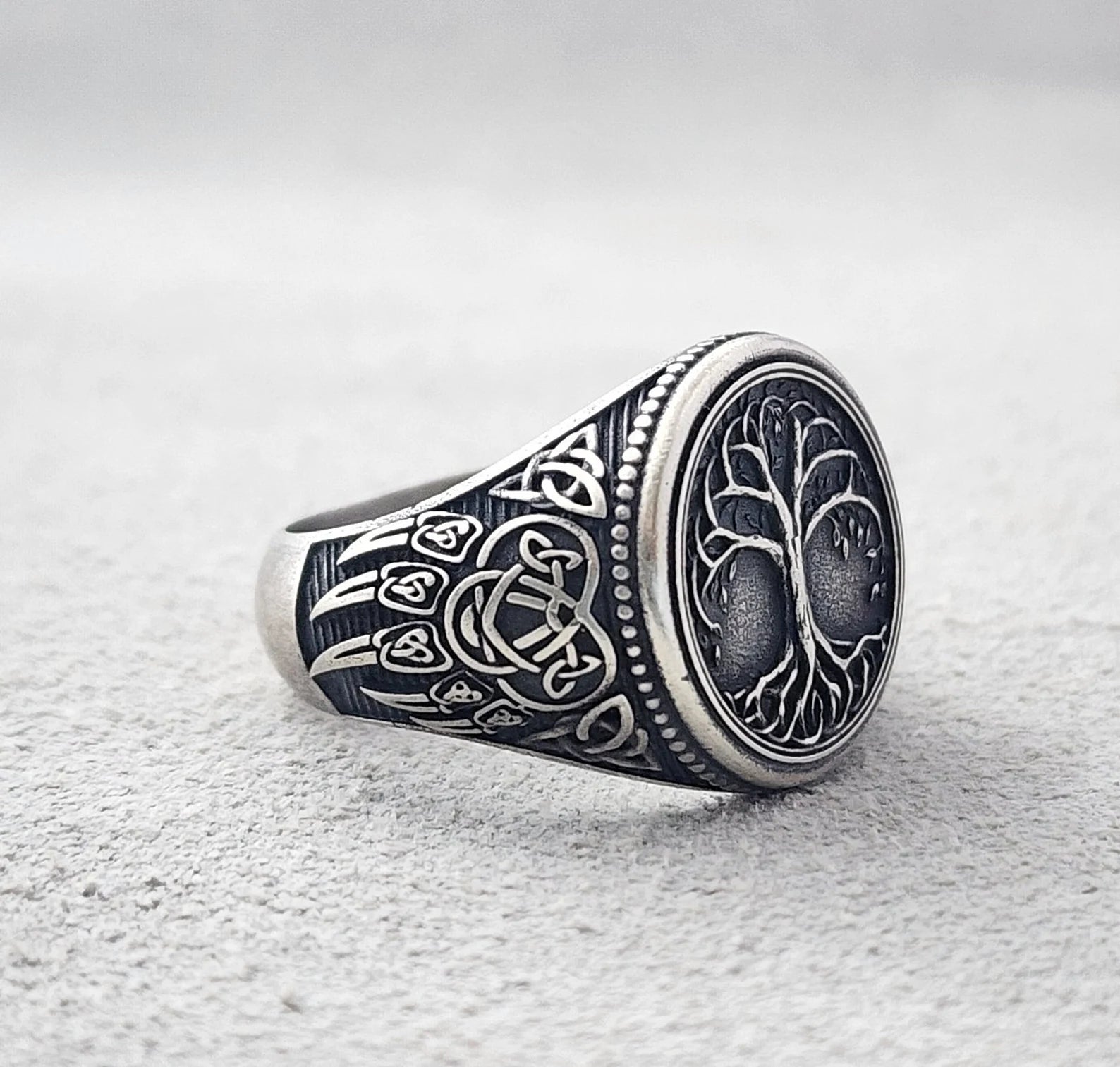 Viking Tree of Life Titanium Ring of Eternal Strength