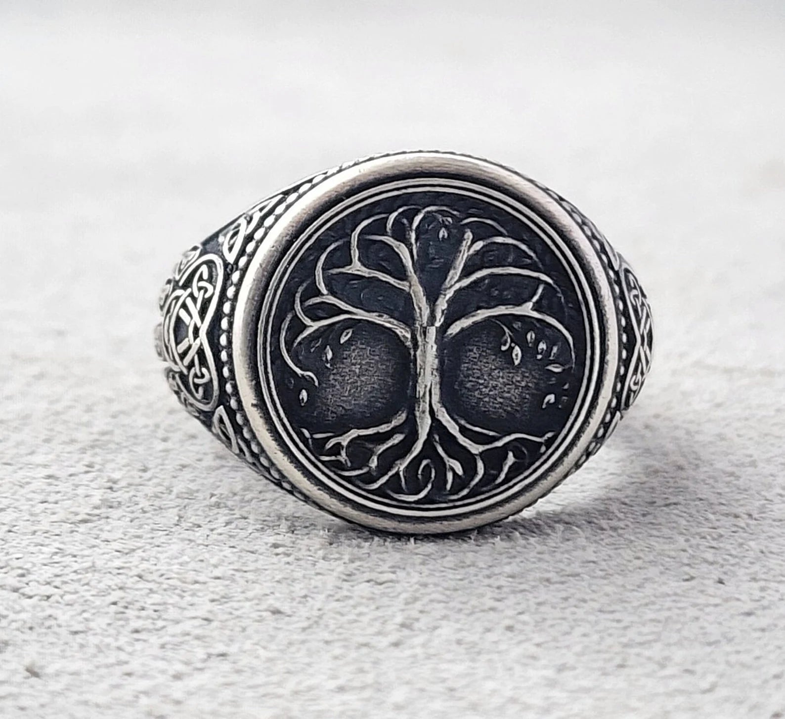 Viking Tree of Life Titanium Ring of Eternal Strength