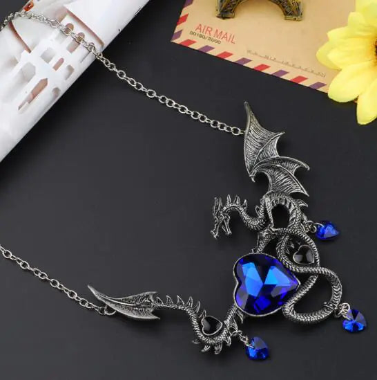 Necklace with Dragon Gemstone Design