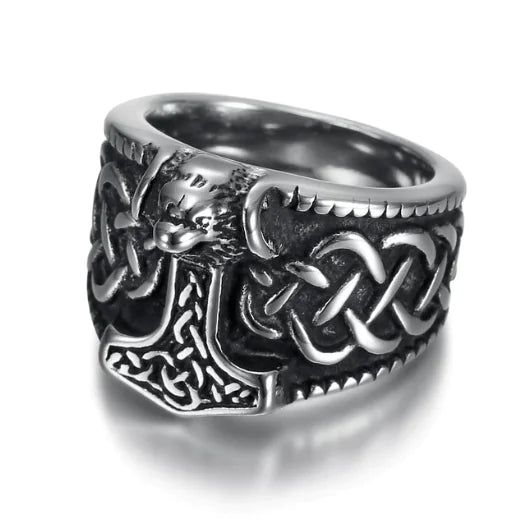 Mjölnir’s Forge Handcrafted Thor’s Hammer Celtic Ring