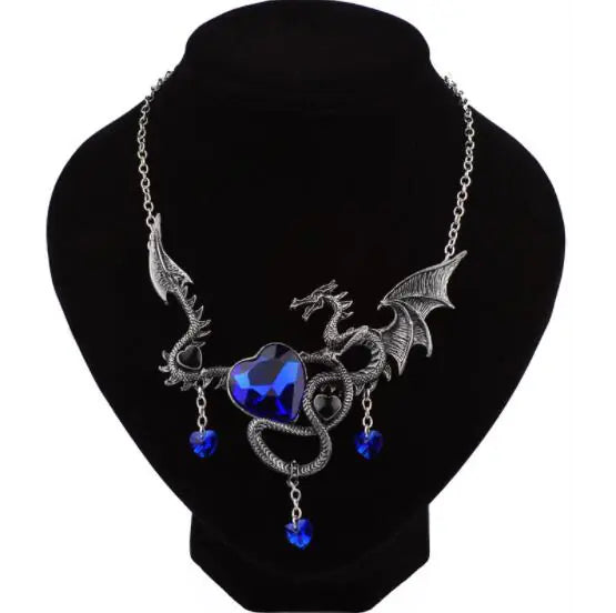 Necklace with Dragon Gemstone Design